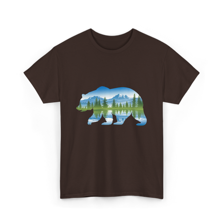 Bear Landscape Nature Wildlife T-Shirt - Dark Chocolate