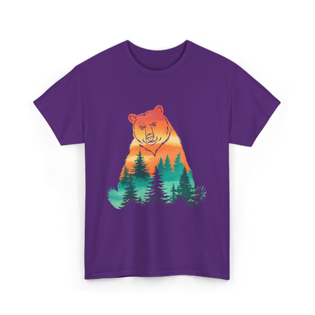 Bear Nature Forest Wildlife T-Shirt - Purple