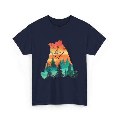 Bear Nature Forest Wildlife T-Shirt - Navy