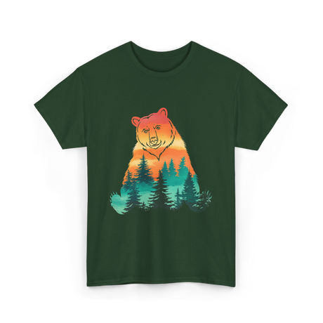 Bear Nature Forest Wildlife T-Shirt - Forest Green