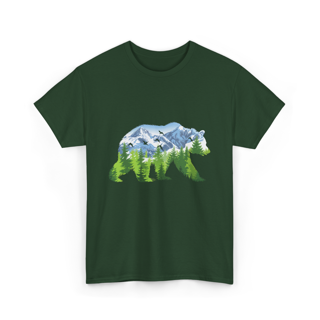 Bear Nature Wildlife Outdoor T-Shirt - Forest Green