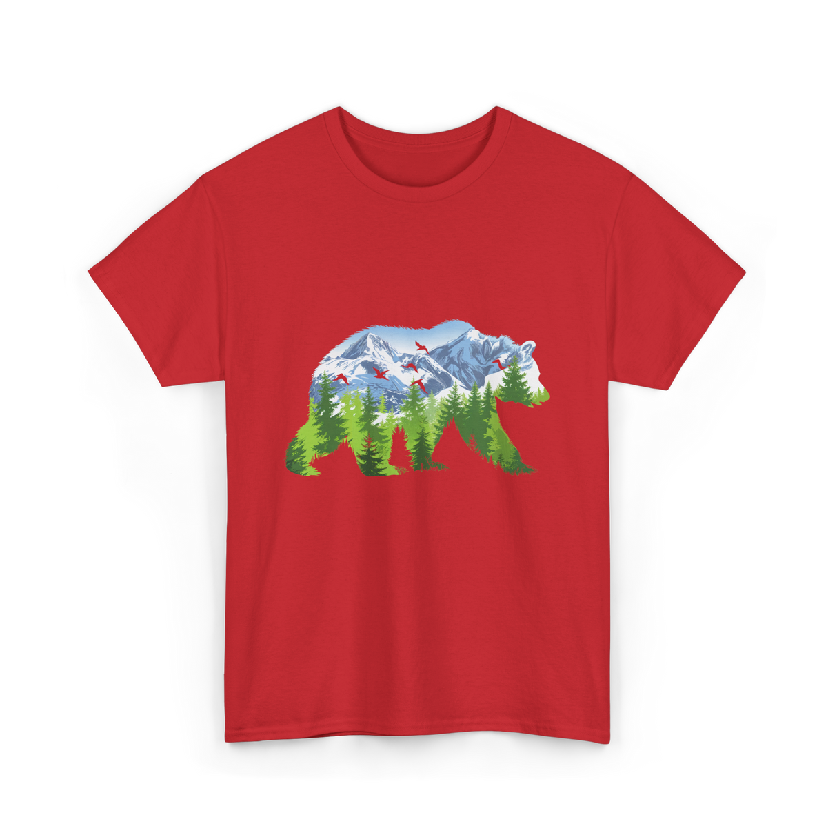 Bear Nature Wildlife Outdoor T-Shirt - Red