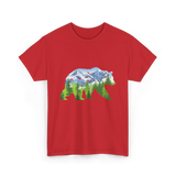 Bear Nature Wildlife Outdoor T-Shirt - Red