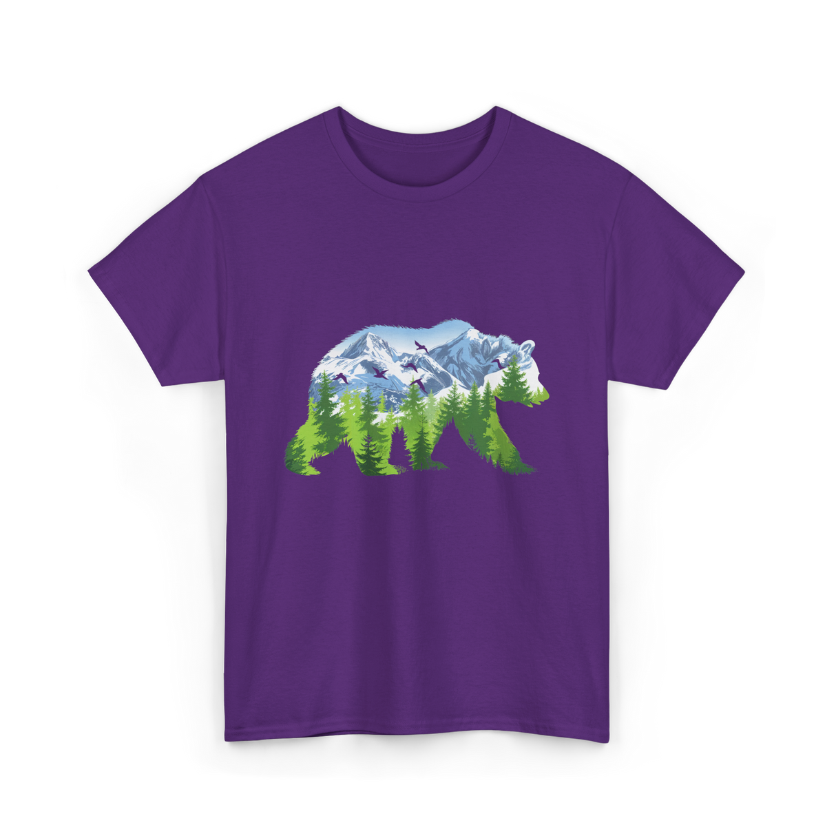 Bear Nature Wildlife Outdoor T-Shirt - Purple