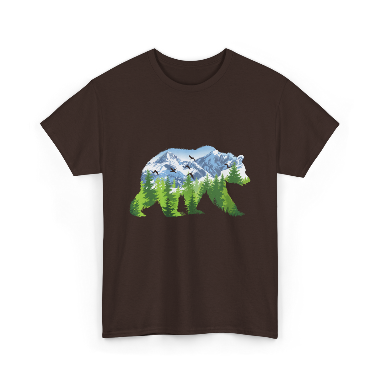 Bear Nature Wildlife Outdoor T-Shirt - Dark Chocolate