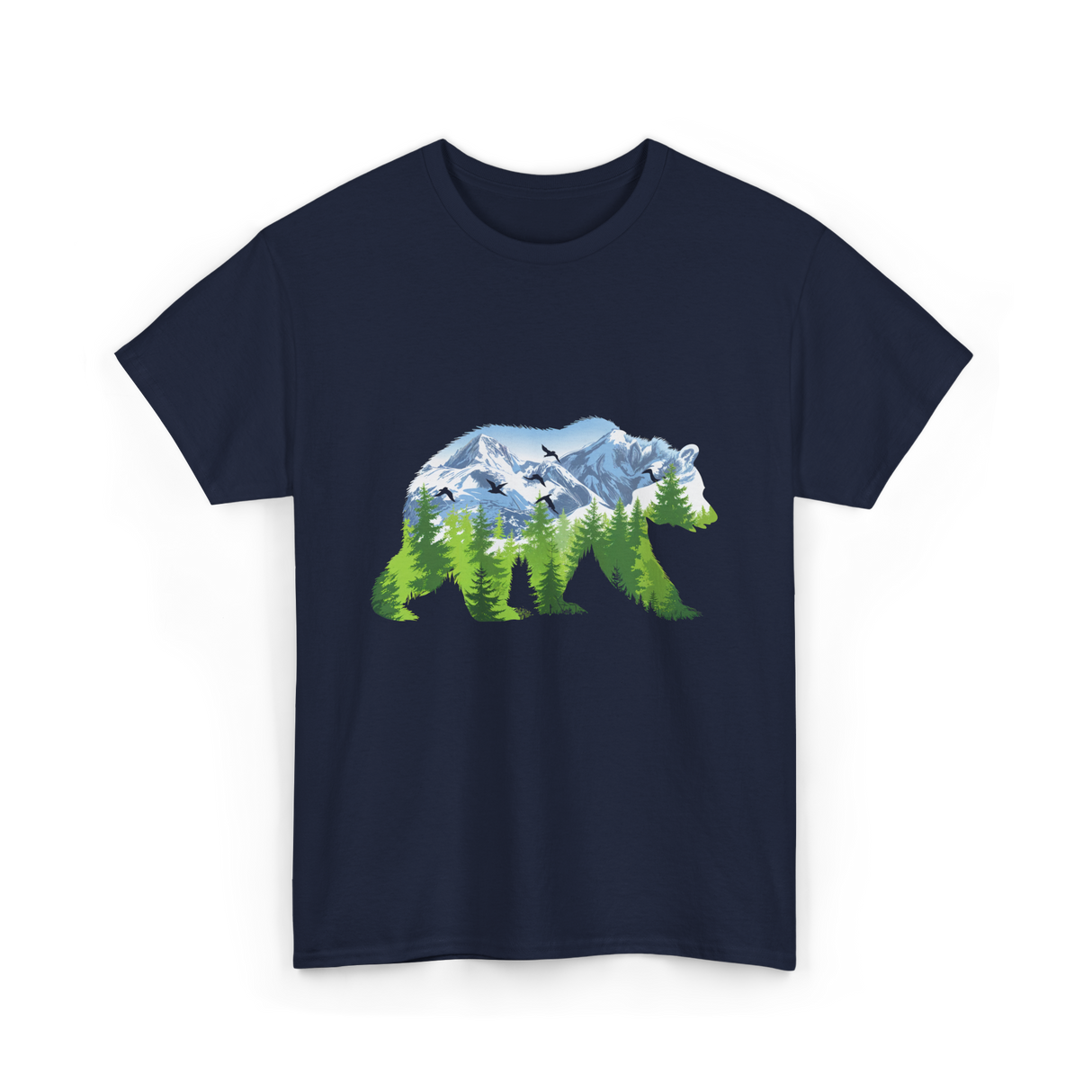 Bear Nature Wildlife Outdoor T-Shirt - Navy