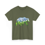 Bear Nature Wildlife Outdoor T-Shirt - Military Green