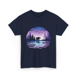 Bear Reflection Nature Wildlife T-Shirt - Navy