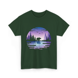 Bear Reflection Nature Wildlife T-Shirt - Forest Green