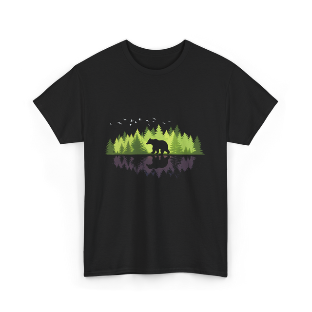 Bear Reflection Wildlife Nature T-Shirt - Black