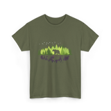 Bear Reflection Wildlife Nature T-Shirt - Military Green