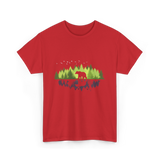 Bear Reflection Wildlife Nature T-Shirt - Red