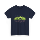 Bear Reflection Wildlife Nature T-Shirt - Navy