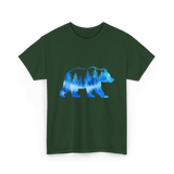 Bear with Trees Wildlife Nature T-Shirt - Forest Green