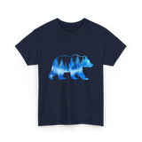 Bear with Trees Wildlife Nature T-Shirt - Navy