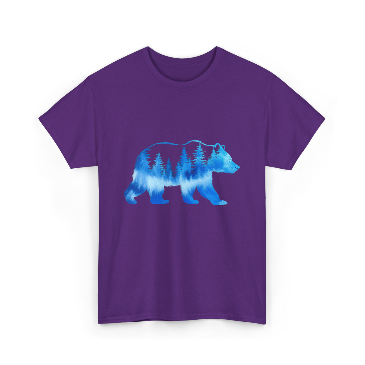 Bear with Trees Wildlife Nature T-Shirt - Purple