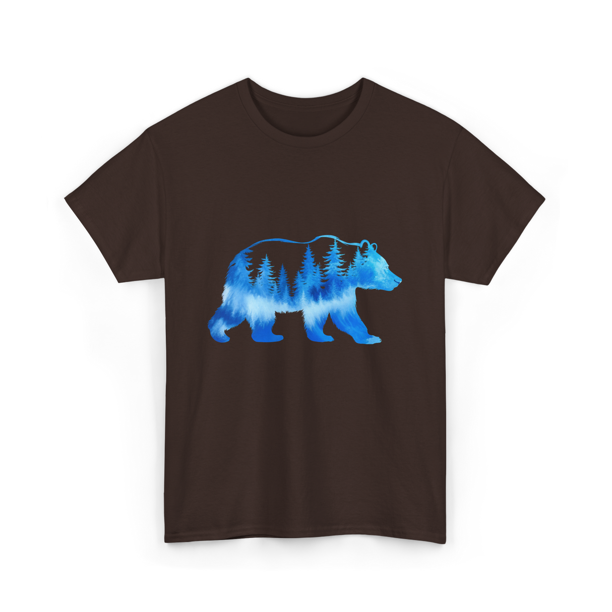 Bear with Trees Wildlife Nature T-Shirt - Dark Chocolate