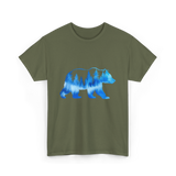 Bear with Trees Wildlife Nature T-Shirt - Military Green