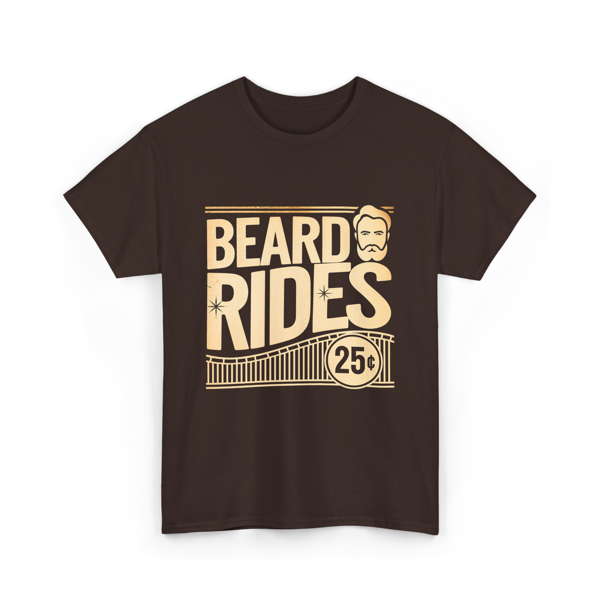 Beard Rides Beard T-Shirt - Dark Chocolate