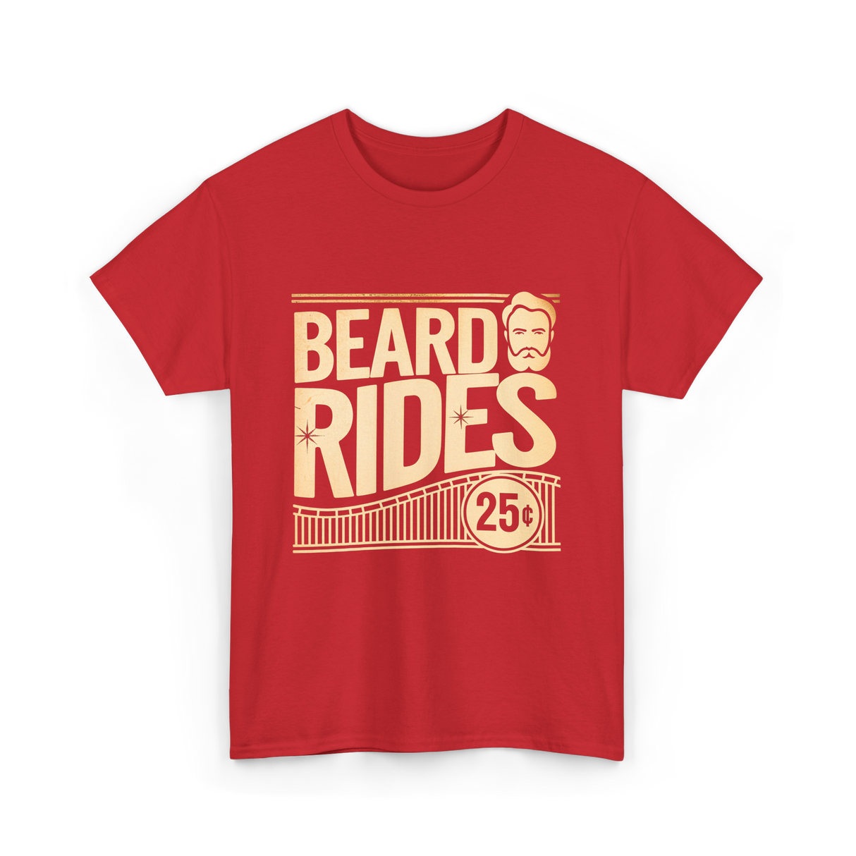 Beard Rides Beard T-Shirt - Red