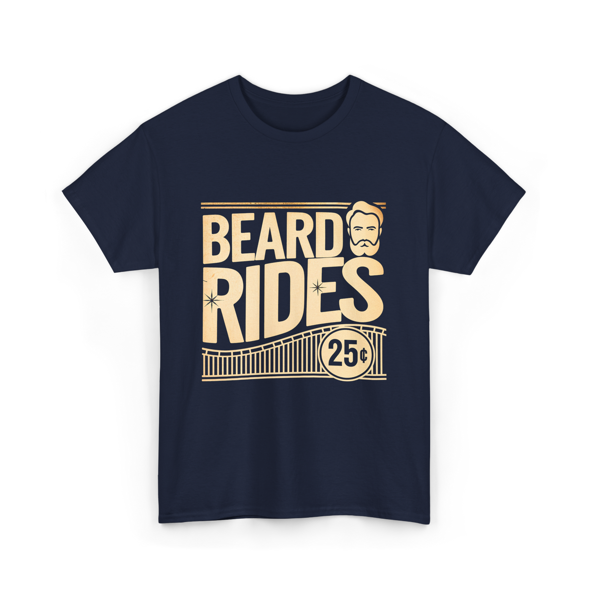 Beard Rides Beard T-Shirt - Navy