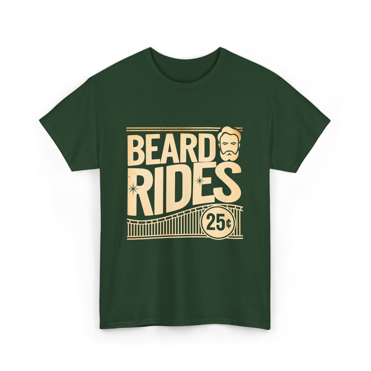 Beard Rides Beard T-Shirt - Forest Green