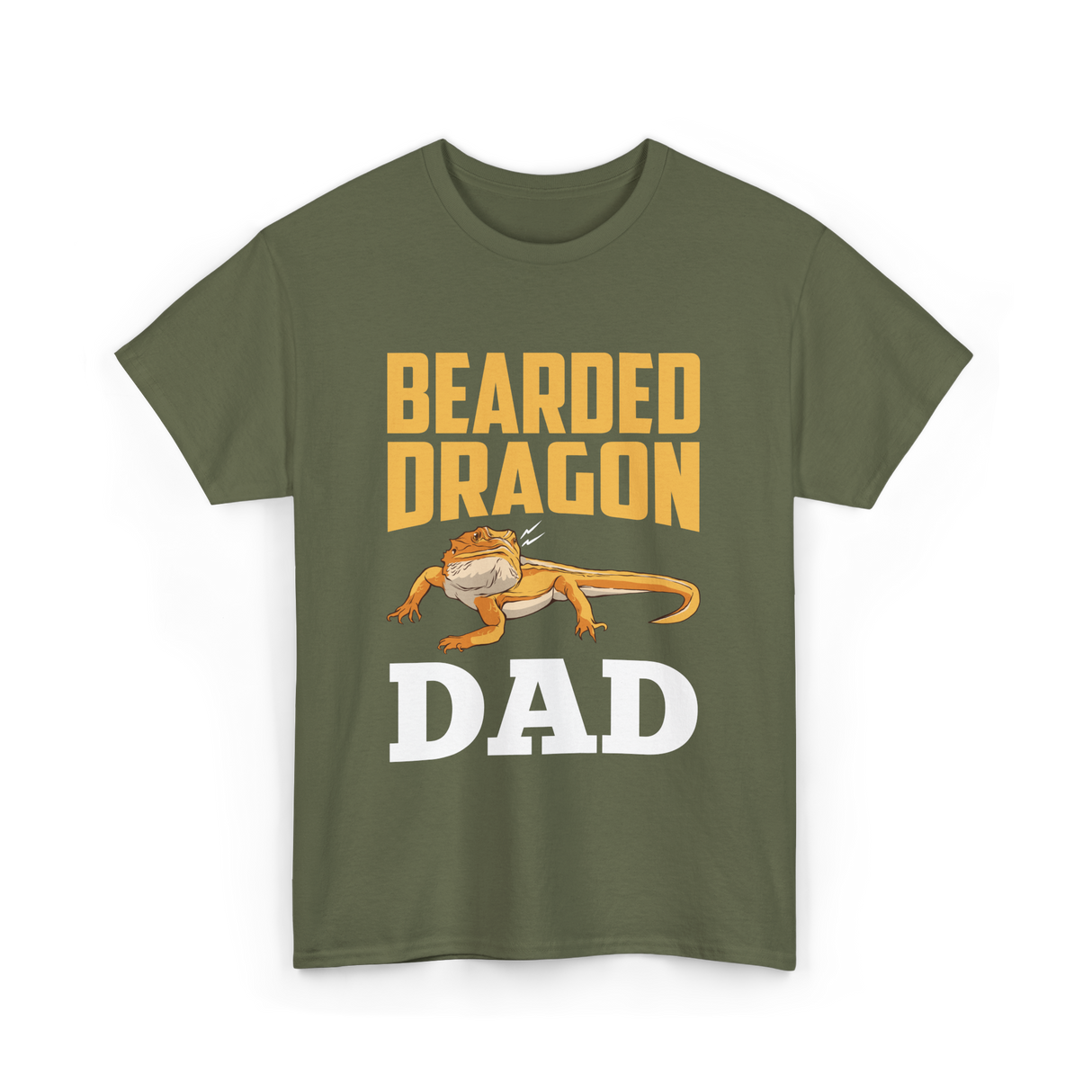 Bearded Dragon Dad Reptile Lover T-Shirt - Military Green