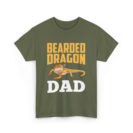 Bearded Dragon Dad Reptile Lover T-Shirt - Military Green