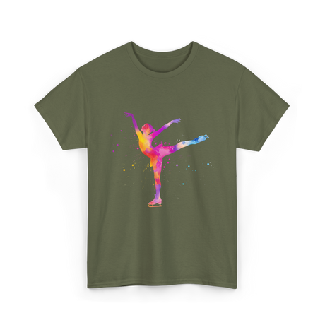 Beautiful Figure Skating Ice Skating T-Shirt - Military Green