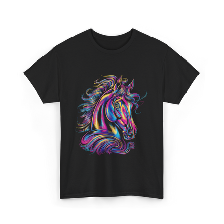 Beautiful Horse Graphic Horse T-Shirt - Black