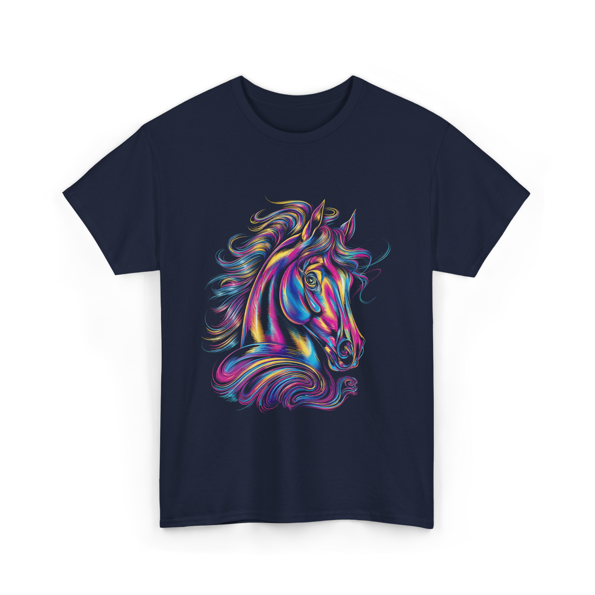 Beautiful Horse Graphic Horse T-Shirt - Navy