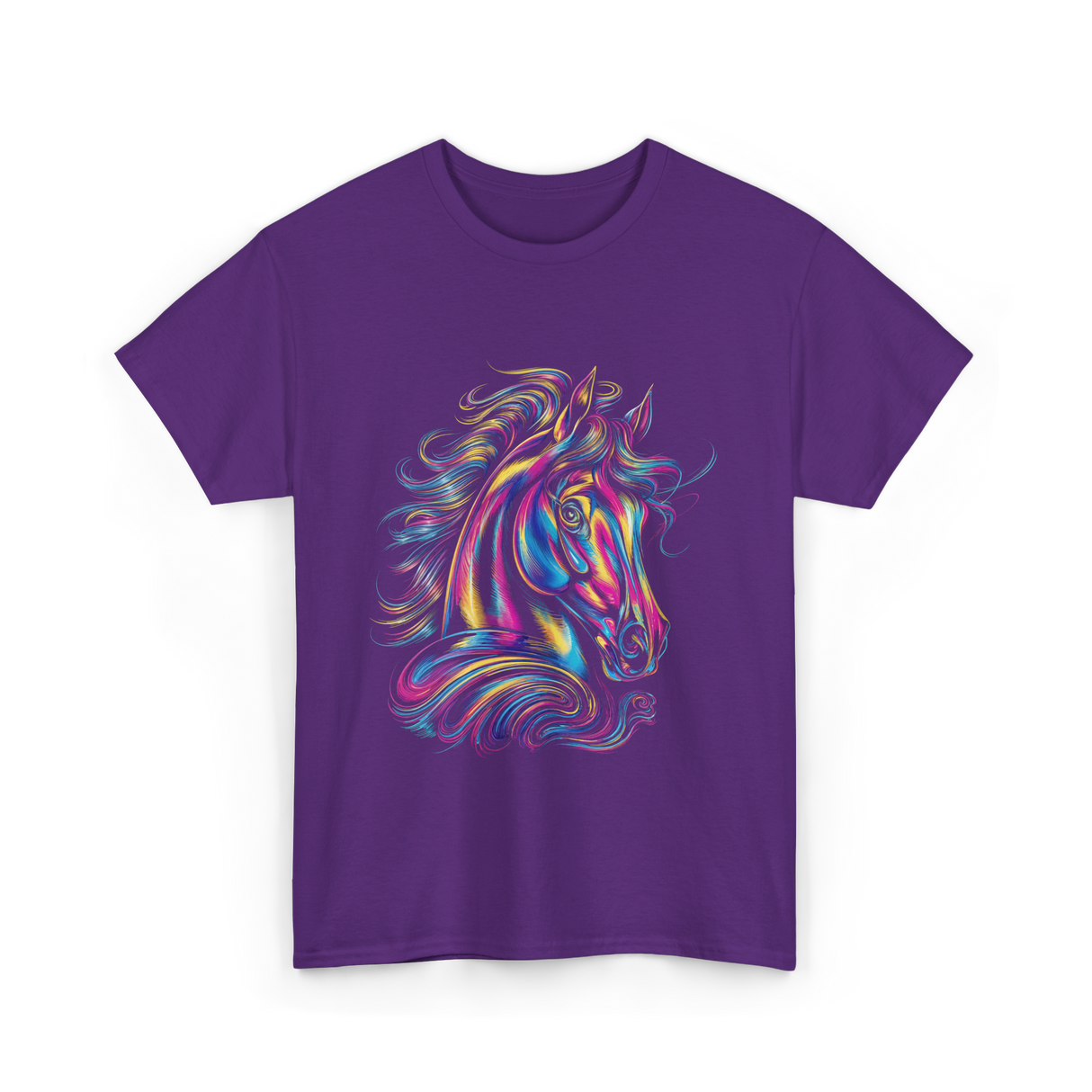 Beautiful Horse Graphic Horse T-Shirt - Purple