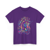 Beautiful Horse Graphic Horse T-Shirt - Purple