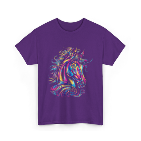 Beautiful Horse Graphic Horse T-Shirt - Purple