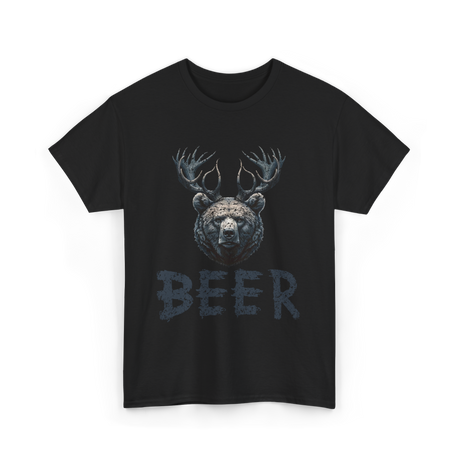 Beer Bear Animal T-Shirt - Black