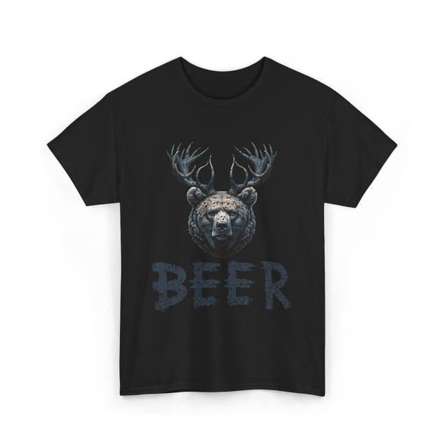 Beer Bear Animal T-Shirt - Black