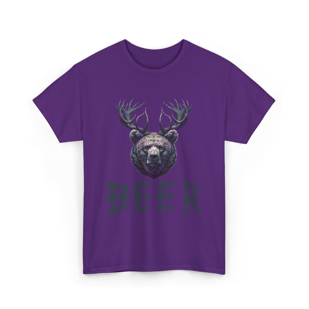 Beer Bear Animal T-Shirt - Purple