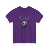 Beer Bear Animal T-Shirt - Purple