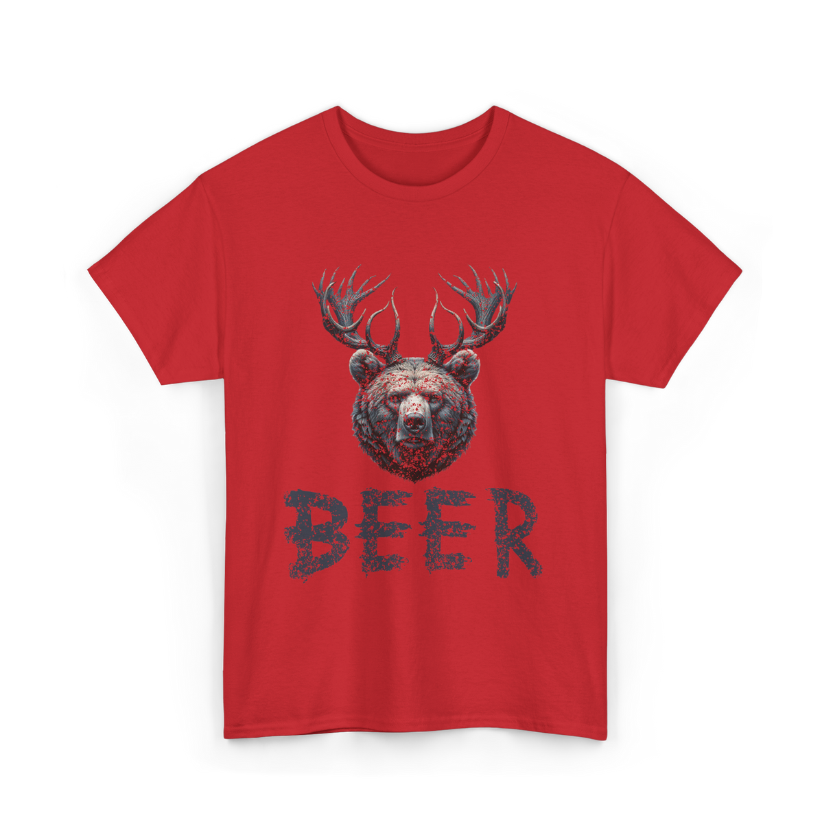 Beer Bear Animal T-Shirt - Red