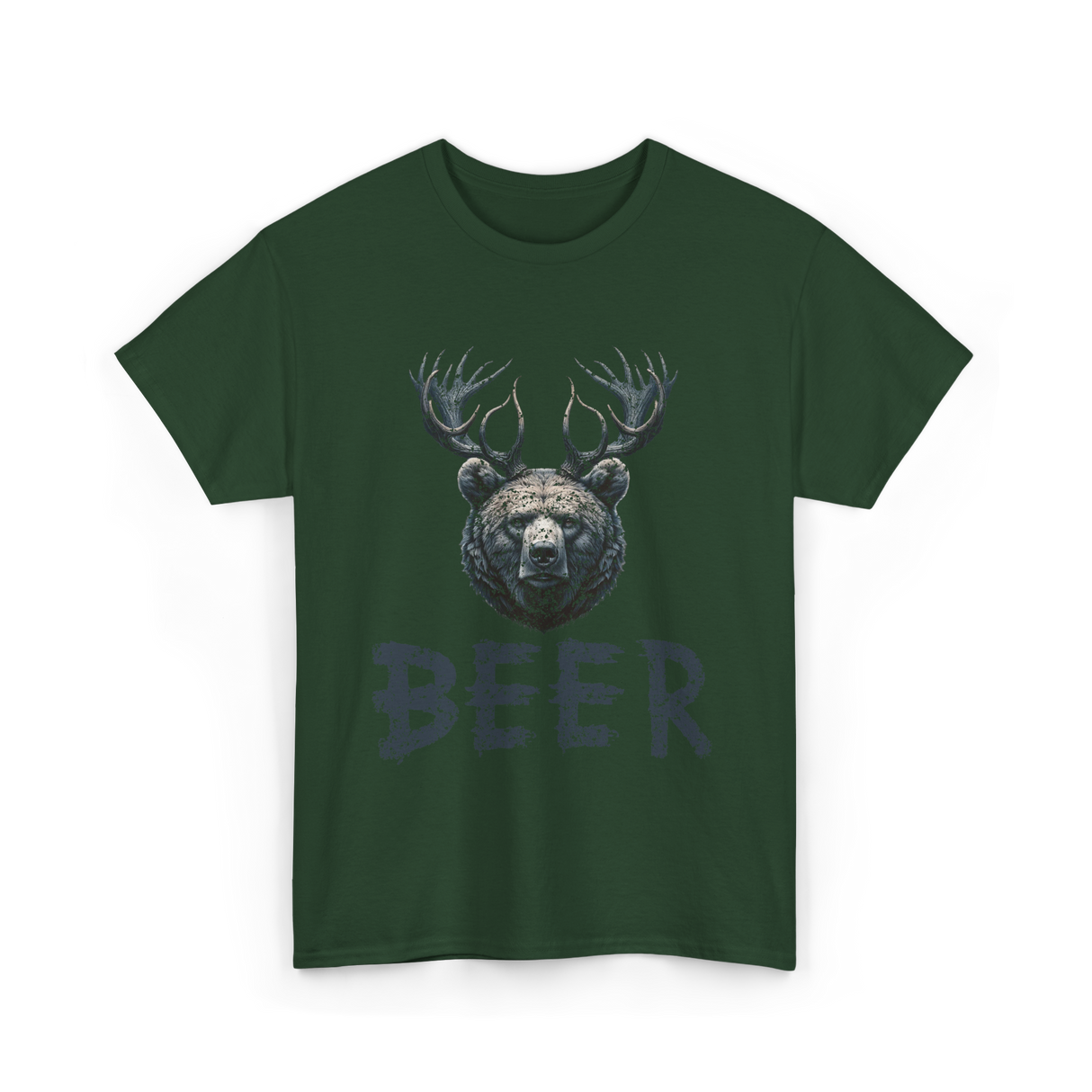 Beer Bear Animal T-Shirt - Forest Green