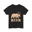 Beer Bear Antlers Wildlife T-Shirt - Black