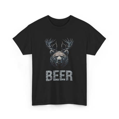 Beer Bear Grizzly Animal T-Shirt - Black