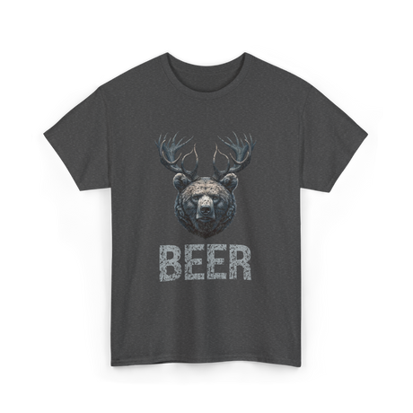 Beer Bear Grizzly Animal T-Shirt - Dark Heather