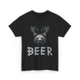 Beer Bear Grizzly Antlers T-Shirt - Black