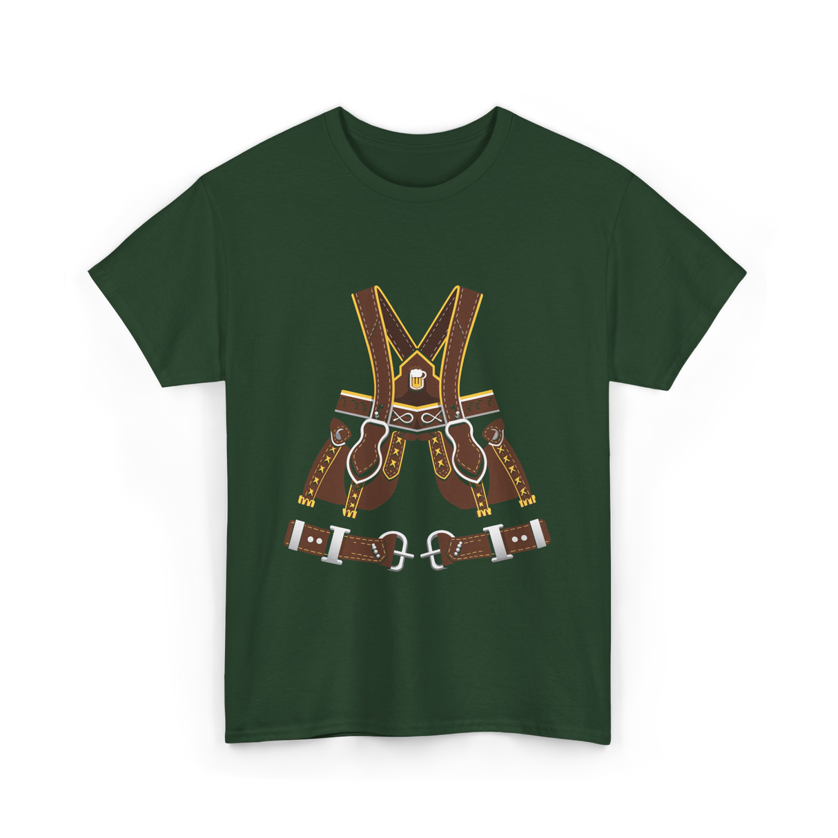 Beer Harness Oktoberfest Harness T-Shirt - Forest Green