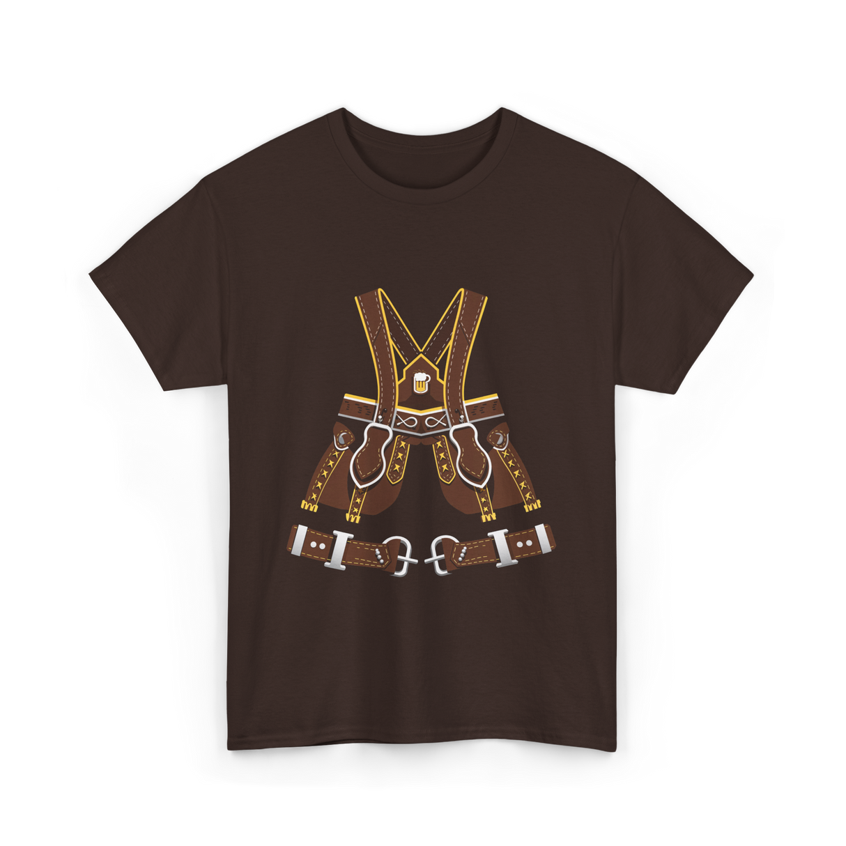 Beer Harness Oktoberfest Harness T-Shirt - Dark Chocolate