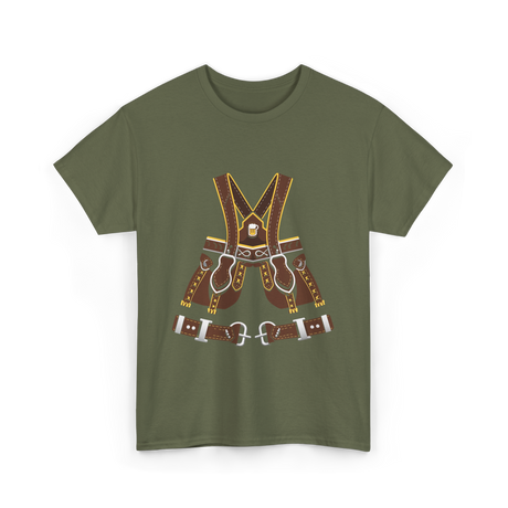 Beer Harness Oktoberfest Harness T-Shirt - Military Green