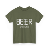 Beer O'Clock Beer Time Drinkers T-Shirt - Military Green