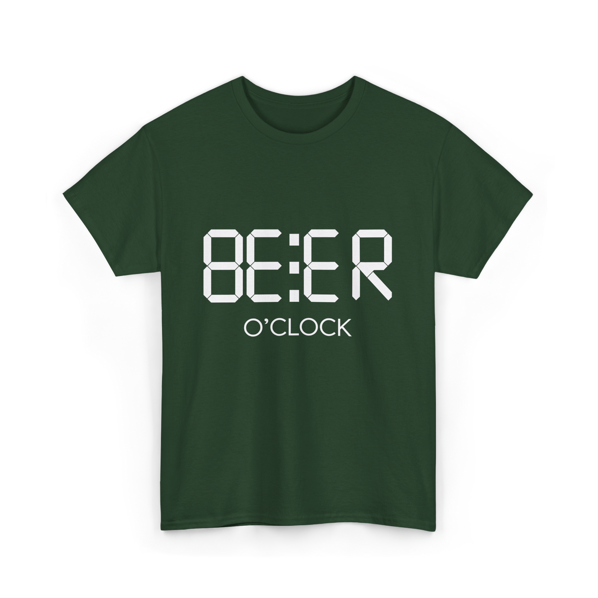 Beer O'Clock Beer Time Drinkers T-Shirt - Forest Green