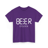 Beer O'Clock Beer Time Drinkers T-Shirt - Purple